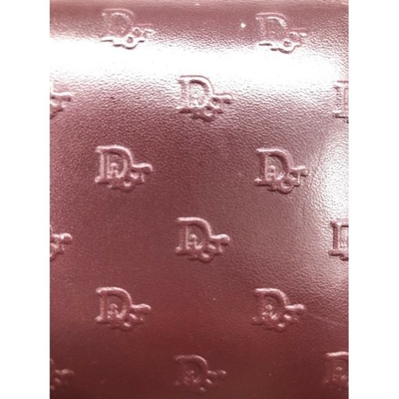 Dior Dark Red Oblique Trotter Print Logo Embossed Leather Wallet - Picture 7 of 10